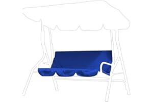 Omabeta Cojín de Columpio Columpio para Exteriores Silla de 3 Asientos Cojín Impermeable Reemplazo para Patio Jardín Cubierta de protección para Silla de Columpio(Azul)