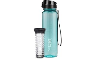 720°DGREE Butelka do picia 350ml, 500ml, 650ml, 1l, 1.5litr, 2l "uberBottle" softTouch +Sitko - Bez BPA - Butelka na wodę na uczelnię, pracę, fitness, rower, na zewnątrz - Butelka sportowa z Tritan