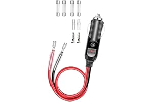 Liwinting Enchufe del Encendedor de Cigarrillos Enchufe del Encendedor de Cigarrillos del Coche 12V/24V Cable de Alimentación del Encendedor de Cigarrillos del Coche 0,3m