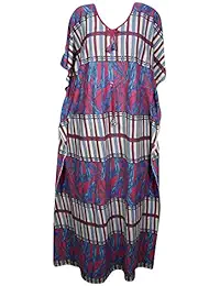 Indiatrendzs Women Kaftan Nighty Printed Hosiery Nightwear Long Dress (Bust 54)