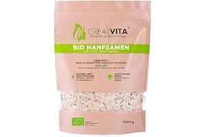 GREAT VITA GreatVita Bio Hanfsamen, geschält, 1 kg | DE-Öko-037, reich an Proteinen, Omega-Fettsäuren & Vitaminen | Glutenfrei & in Rohkostqualität