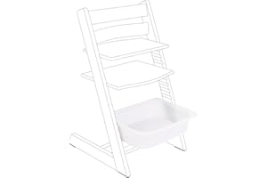 HXETERNAL Storage for stokke Tripp Trapp, White - Flexible + Smart Storage Solution Fits All Tripp Trapp Chairs Made After 2003 - Multifunctional, Dishwasher Safe & BPA BPS BPF Lead and Phthalate Free