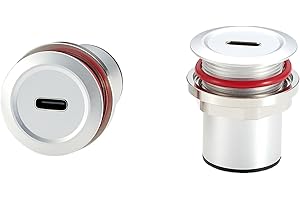 PLINKWIREKB Adattatore per montaggio a pannello da incasso USB C a USB C da 10 Gbps tipo C 3.1 femmina a femmina filettato accoppiatore a montaggio fisso convertitore da 100 W passa-dritto attraverso la presa