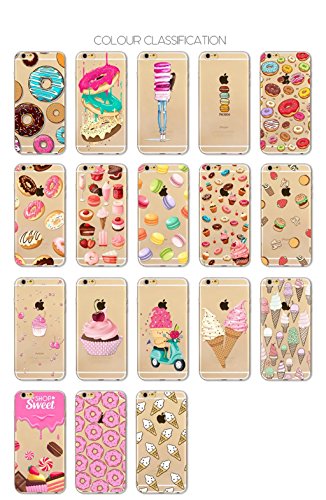 MUTOUREN Handyhülle für iPhone SE 5 5S TPU Silikon Etui Durchsichtig Schutzhülle Tasche Etui Bumper Ultradünne Weich Kratzfeste Soßdämpfende Silikontasche Sweet Food Series – Blueberry, Strawberry und Schokolade Donuts - 2