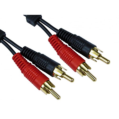 ALIDA SYSTEMS3m TWIN PHONO RCA Cable - Premium Quality - 24k Gold - Male to Male - Left & Right Audio - Stereo - 2RCA - 2xRCA