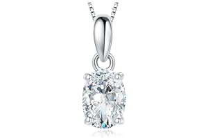 JewelryPalace Oval 1ct 2ct Zirkonia Kedjehänge, Smyckesuppsättning Med Simulerad Diamant, Halsband Dam Silver 925 Collier Dam Med Sten, Smycken Flickor Kvinnor 45cm Roséguld Guld 45cm