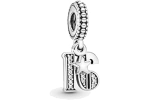 CWONE DESIGNS Womens Sterling Silver Milestone Birthday Charms - S925 Special Moments Love Heart Pendant Charms for Pandora Bracelets
