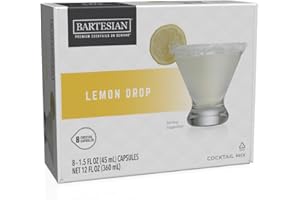 Bartesian Lemon Drop Cocktail Mixer Capsules for Cocktail Machine – Home Bar Mixology Cocktails Mix Pod Capsule Set to Use with The Bartesian Cocktail Drink Maker Machine – Pack of 8