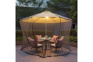 ‎SESAMIS SESAMIS Premium Terrassen-Sonnenschirm-Mückennetz (475 * 230cm) - Outdoor-Insektennetz mit Reißverschluss für effektiven Insektenschutz