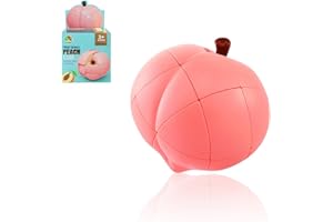 Bucaxit Speed Cube Peach Special Shaped Magic Cube 3×3,1:1 Realistic Fruit 3D Puzzle Brain Teasers Educational Toy for Cube Lovers