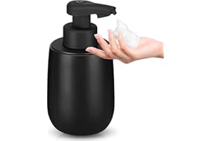 PHNEEMS Dozownik mydła automatyczny dozownik mydła w piance, elektryczny, automatyczny dozownik do mydła, bez dotyku, z żywicy, kuchni, łazienki, kolor czarny (czarny piana)