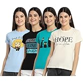 Preneum Women's Cotton Regular Fit Latest Graphic Stylish Printed Short Sleeves Casual T-Shirt |Trend & Styles