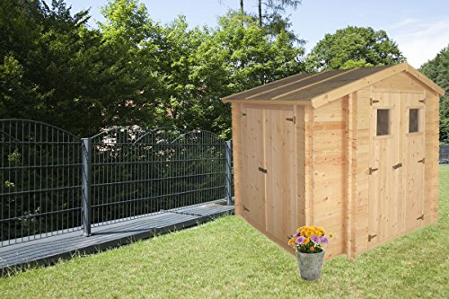 Gartenhaus Graz – 2,56 x 2,00 Meter aus 19mm Blockbohlen mit extra Lagerraum - 2