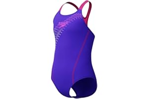 Speedo Mädchen Medley Logo Medalist Badeanzug Badeanzug Blau Lila