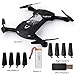 Produktbild 69506 Pocket Faltbare RC Drohne WiFi FPV HD Kamera Luftpresse Höhe Halten G-Sensor Headless Modus Falten Quadcopter Kinder Toysr,Black