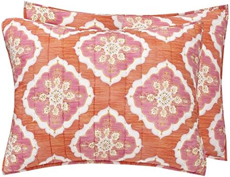 Dena Home Amara Quilted Standard Sham, Coral
