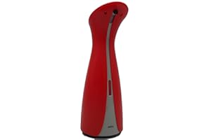 Umbra Otto 250 ml Sensor de movimiento automático, dispensador de jabón sin pantalla táctil con sensor infrarrojo para jabón líquido, desinfectante de manos y detergente, plástico, color rojo