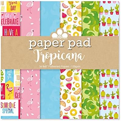 Craftwork Cards "Tropicana" Patterned Paper Pad, Orange, 8 x 8-Inch