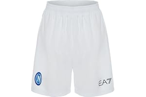 SSC Napoli Shorts Gara Away, EA7, Prodotto Ufficiale, Bianco Trasferta, 2023/2024, XL
