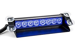 ‎RAPTORS LED TECHNIK Raptors LED Technik Frontblitzer Shark 8W Scheibenblitzer für Show Cars | Scheibenblitzer 12V | Dash Light | Fake Polizei | Kennleuchte | Fake Blaulicht (Blau)