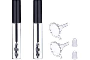 ESSENCIALES - Leere Mascaraflasche und 2 Wimpernbürsten, nachfüllbare Flasche für Rizinusöl