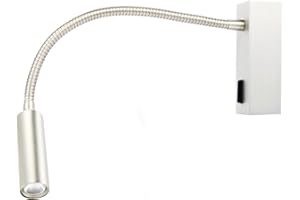 Meanyee Lampe de lecture murale tête de lit lampes de chevet avec interrupteur/col de cygne flexible/surface/nickel brossé/3000K LED/MY-WN188N