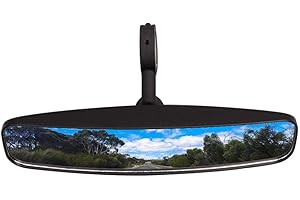 GOOFIT Espejo Retrovisor Moto Manillar 44mm con Adaptador Universal 1 Piezas reemplazo para UTV RZR XP 1000 900 800 570 RZR 4 OffRoad Motocross Negro