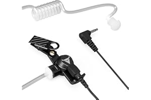 Decibullz Récepteur de casque radio 3,5 mm, écoutez uniquement le tube acoustique pour radios bidirectionnelles, émetteurs-récepteurs et prises micro pour haut-parleur radio