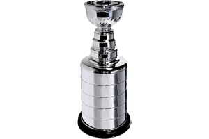 LNGODEHO 25,4 cm Silver Ishockeymästare-trofé, Miniatyr Stanley Cup-replik, Krom Silver Ishockeyfans Spelare Tränare Samlares Present