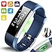 Produktbild Aquarius aq125hr Touch Bildschirm Fitness Activity Tracker mit dynamischen Herzfrequenz Monitor, Multi Sport Tracking, Sleep Tracking, GPS Anschluss und Call und Nachricht Benachrichtigung für Android und Apple IOS, blau