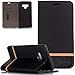 Produktbild FNBK Galaxy Note 9 Hülle Leder,Samsung Galaxy Note 9 Handyhülle Schwarz,Handyhülle Tasche Denim PU Leder Wallet Flip Case Holster Klapphülle Ständer Kartenschlitz Silikon fürSamsung Galaxy Note 9