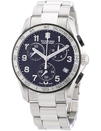 Victorinox Swiss Army - Reloj analógico de cuarzo para hombre con correa de acero inoxidable, color plateado