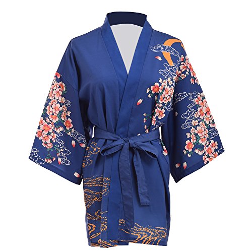 Preisvergleich Produktbild GRACEART Sakura Yukata Haori Bademantel Aufdecken Nachthemd (Blau)