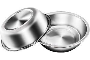 Zayin Edelstahl-Haustiernäpfe für Katzen oder kleine Hunde Premium-Edelstahl-Wasser- und Futternäpfe, Ersatz-Metallnäpfe für Haustier-Futterstation 2er-Set (16cm/6.3in)
