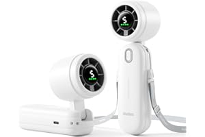 Diveblues iTurbo - Ventilador turbo portátil de alta velocidad, pantalla LED, batería recargable de 2000 mAh, 5 velocidades de viento, hasta 6 horas de tiempo de funcionamiento, mini ventilador para