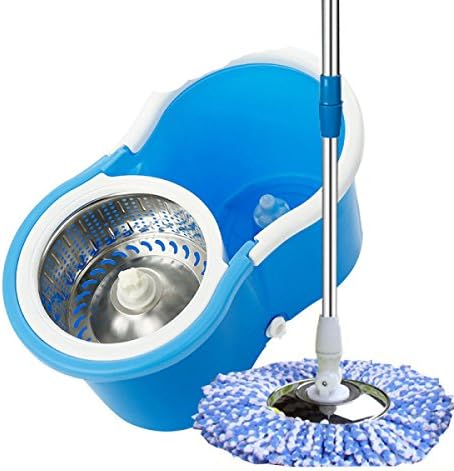Home Effort Mop Suit Outlet Effort Rotation Double Drive Microfiber Stainless Steel,Blue