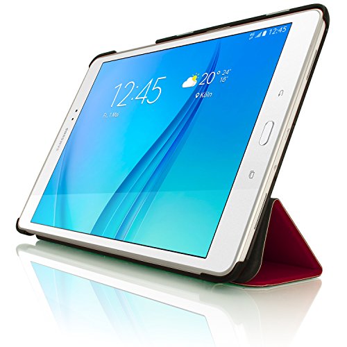 igadgitz Rot PU Ledertasche Hülle Smart Cover für Samsung Galaxy Tab A 9.7″ SM-T550 mit Multi-Winkel Betrachtungs + Auto Sleep/Wake + Displayschutzfolie - 6