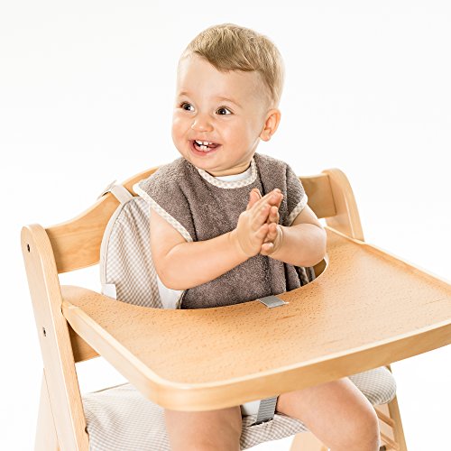 2er Set Riesen Baby-Lätzchen mit Druckknopf / 30×46 cm/ Schadstoffgeprüft nach Öko-Tex Standard 100 / Frottee – 100 % Baumwolle – Natur Braun - 6