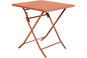 Hespéride - Table de Jardin Pliante Carrée Greensboro Ambre - 2 Places - Acier Traité Epoxy Traitement Antirouille Renforcé