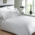 viceroy bedding 100% Egyptian Cotton, CLASSIC STRIPE Housewife Pillow Cases, White, Pair 400 Thread Count