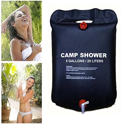UKLove 20 Litre / 40 Litre Camping Solar Power Shower Portable Sun Compact Heated Shower (20 L)
