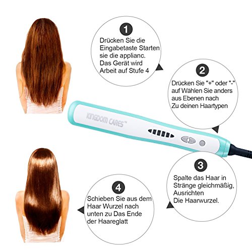 KINGDOMCARES Haarglättungs bürste Stylingbürste Glättungbürste Mit Schnellaufheizungsfunktion Keramik Aufheizung Entwirrung Elektrische Glättbürste Haarglätter Mit Perfekt Hitzeschutz Absolut-Anti-Verbrühung Anion Haarbürste Glätteisen 6 Stufen für haare Haarglättungsbürste geeignet für alle Haartypen Blau - 3