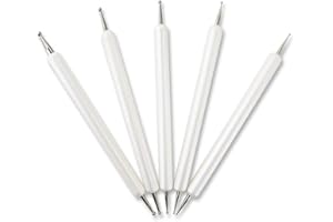 TOPHOMER Juego de lápices para Grabar en Relieve con Doble Extremo para rastraje, Herramienta de Punteado para Papel de Transferencia de Carbono, Mandala, Pintura de Roca, artesanía de Arcilla 5 Unidades