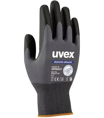 uvex handschuhe größe 1 Paar phynomic XG Arbeitshandschuhe - Schutzhandschuhe für die Arbeit - EN 388 - Grau/Schwarz Farbe:BLACK-WHITE MAT Uvex City I-VO 2 single-speed