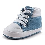  DELEBAO Baby Stiefel Schuhe Warme Babyschuhe Sneakers Schneestiefel Turnschuhe Lauflernschuhe Krabbelschuhe Weiche Sohle Hoch Oben für Kinder Mädchen Jungen (Hellblau,0-6 Monate)