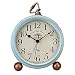 Produktbild Retro Analog Quarzwecker mit lautem Alarm, Schlummerfunktion, laut, kein Ticken, geräuschlos, Batteriebetrieben Weiß 6.30 x 5.51 x 1.97in