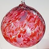 besondere Geschenksidee Kugel zum hängen bunte Glaskugel Ornament rot bunt mundgeblasenes Kristallglas Fensterdekoration Durchmesser ca.13 cm Oberstdorfer Glashütte