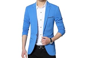 Nemopter Blazer Casual da Uomo Jacket Giacca Casual Elegante Slim Fit Giacca con Un Bottone Giacca Uomo Blazer Giacche