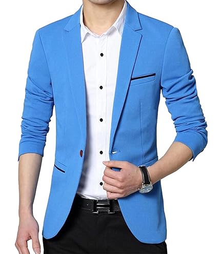 Blazer Uomo Elegante Slim Fit Con Un Bottone | Giacca Formale Per Ufficio E Eventi - Foto 4