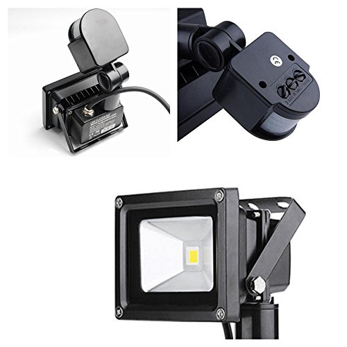 SAILUN 2x10W LED SMD Strahler Fluter Außen Flutlicht Strahler mit PIR Bewegungsmelder Fluter Wasserdicht IP65 Aluminiumkörper Schwarz Warmweiß - 4